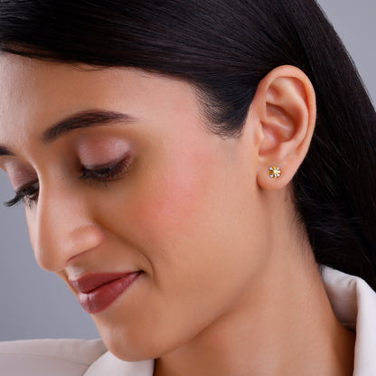 Gold Aster Diamond Earrings