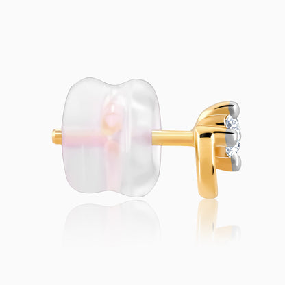 Gold Aureole Diamond Earrings