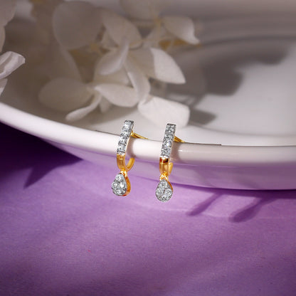 Gold Trickle Drop Diamond Earrings