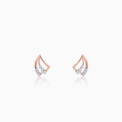 Rose Gold Wayfarer Diamond Earrings