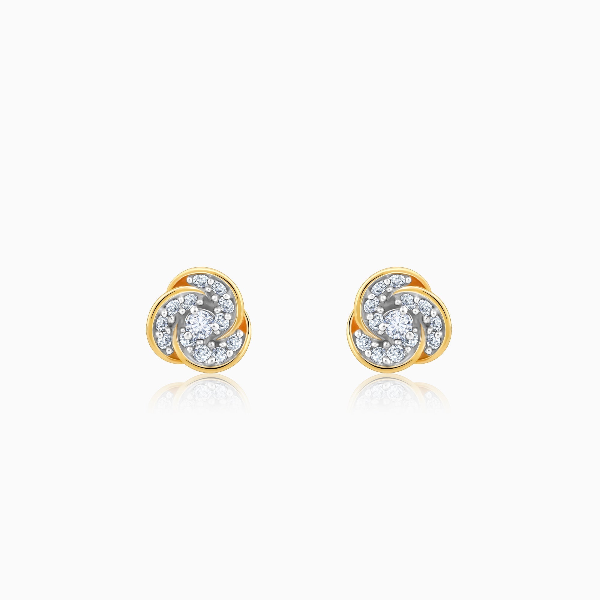 Gold Flora Diamond Earrings