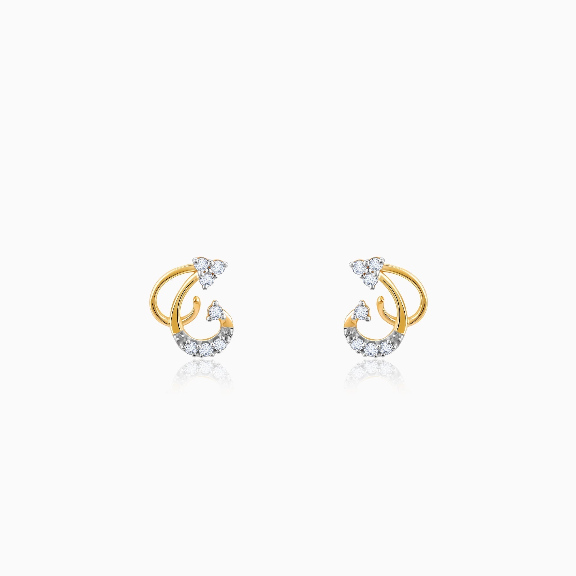 Gold Frilly Lab Grown Diamond Earrings