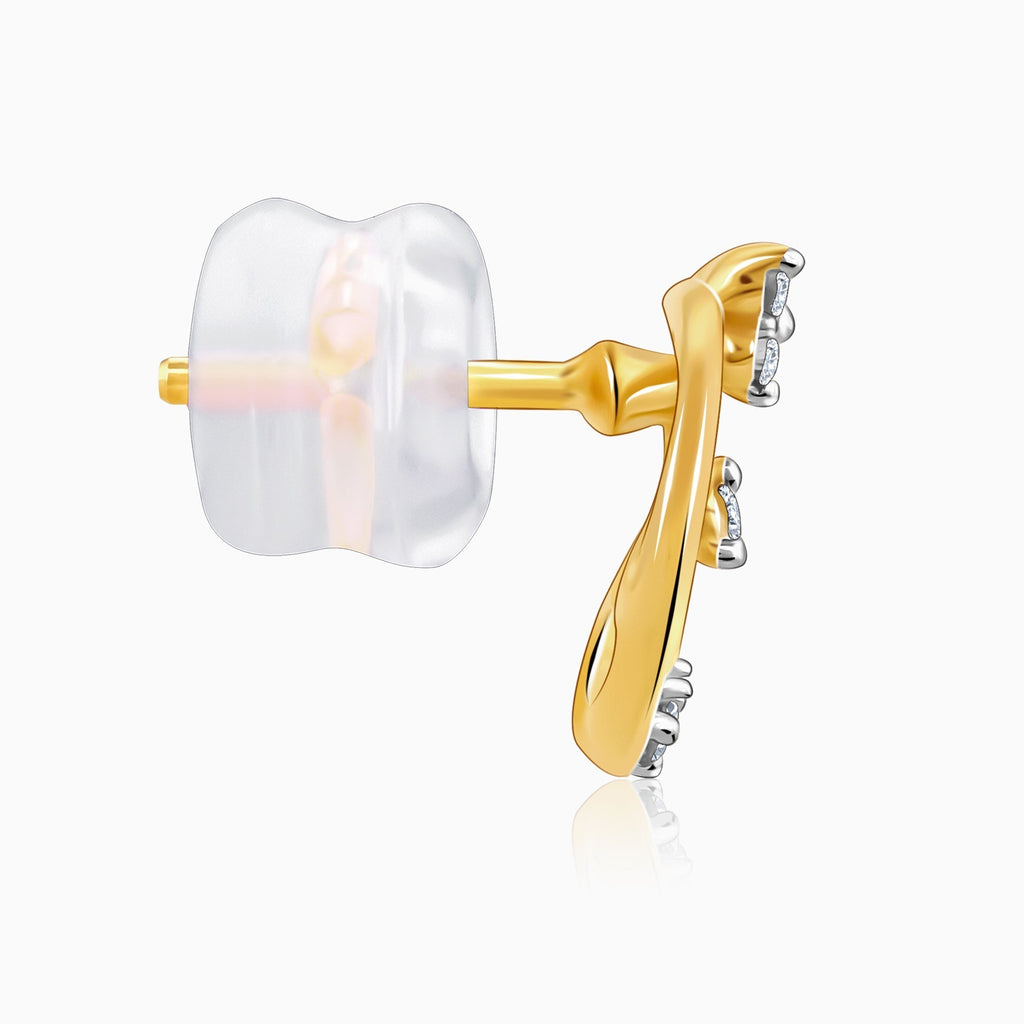 Gold Frilly Lab Grown Diamond Earrings