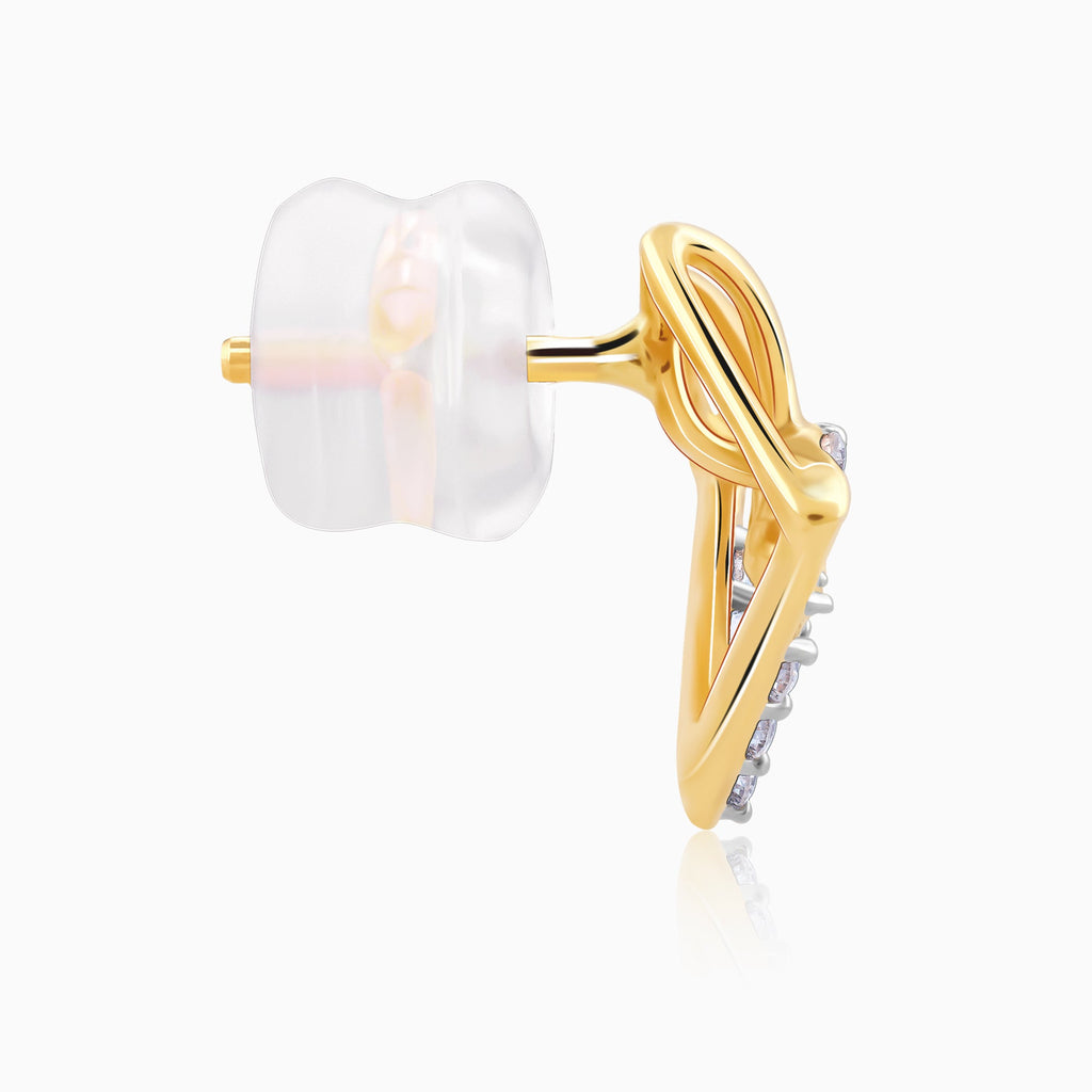 Gold Stellar Rhombus Diamond Earrings