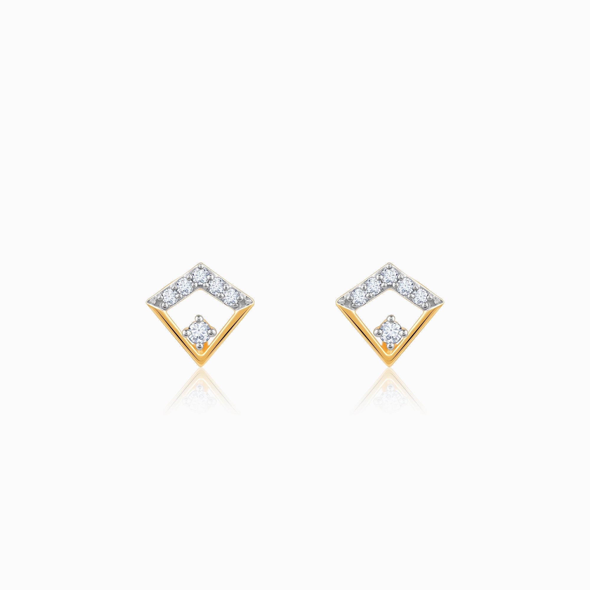 Gold Kite Diamond Earrings