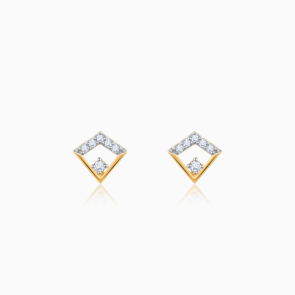 Gold Kite Diamond Earrings