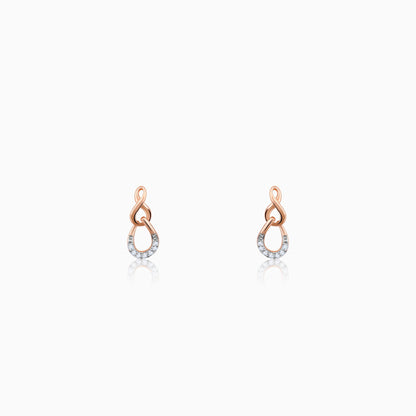 Rose Gold Twinkling Drops Diamond Earrings