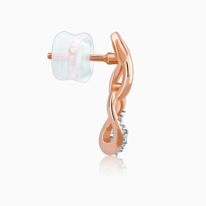 Rose Gold Twinkling Drops Diamond Earrings