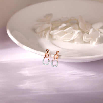 Rose Gold Twinkling Drops Diamond Earrings
