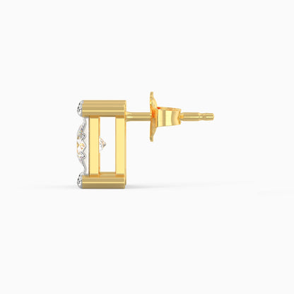 Gold Boxy Diamond Earrings