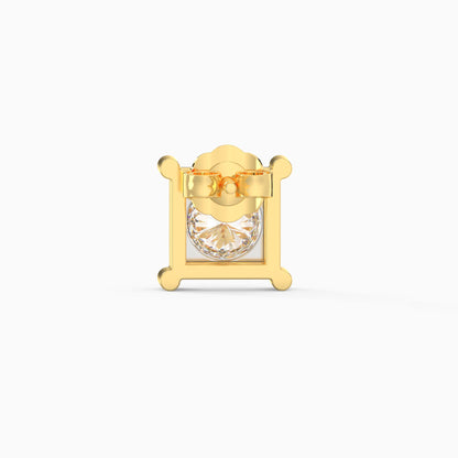 Gold Boxy Diamond Earrings