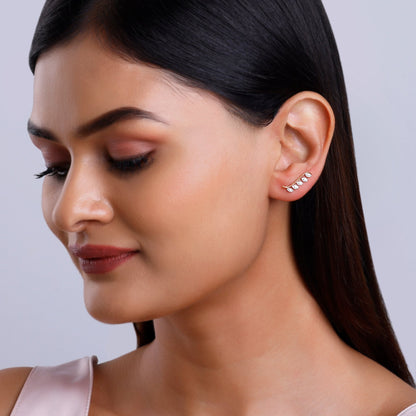 Rose Gold Diamond Climbers Earrings