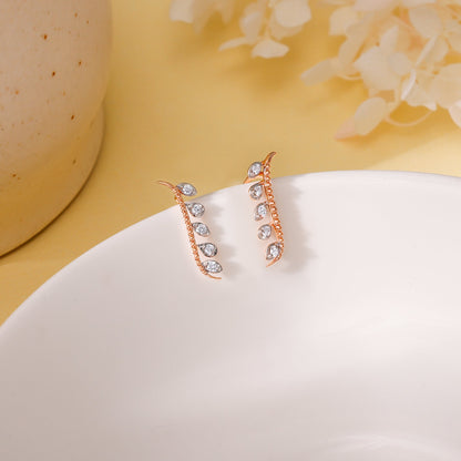 Rose Gold Diamond Climbers Earrings