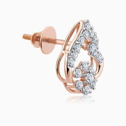 Rose Gold Grogeous Drop Diamond Earrings