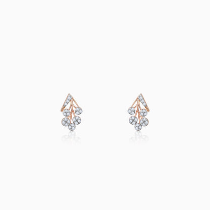 Rose Gold Cluster Diamond Earrings