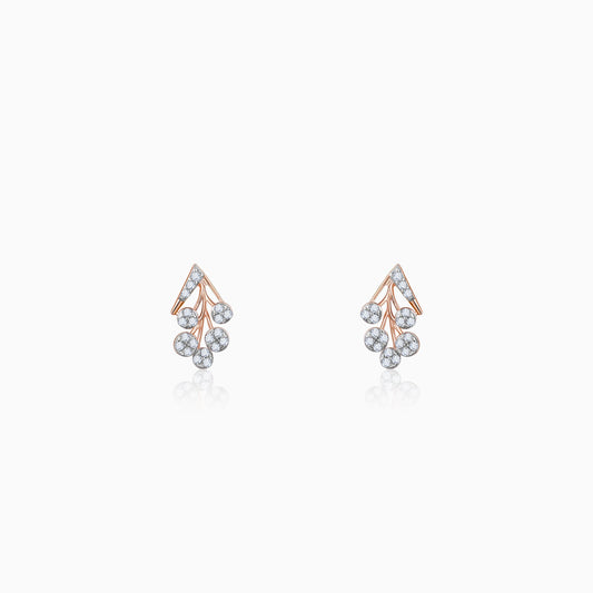 Rose Gold Cluster Diamond Earrings