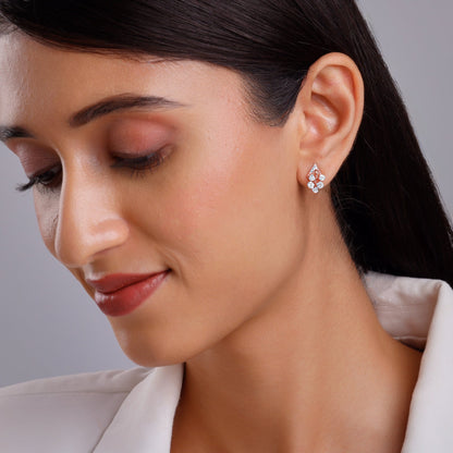 Rose Gold Cluster Diamond Earrings