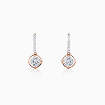 Rose Gold Delicate Shine Diamond Earrings