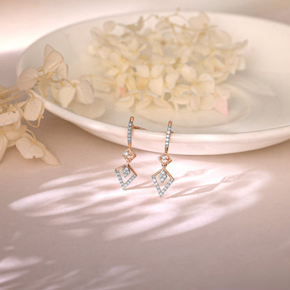 Rose Gold Swanky Diamond Earrings