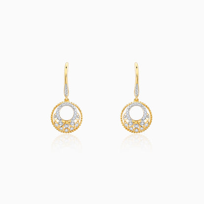 Gold Circle of Grace Diamond Earrings