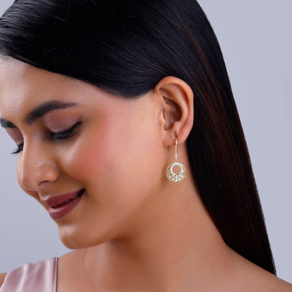 Gold Circle of Grace Diamond Earrings