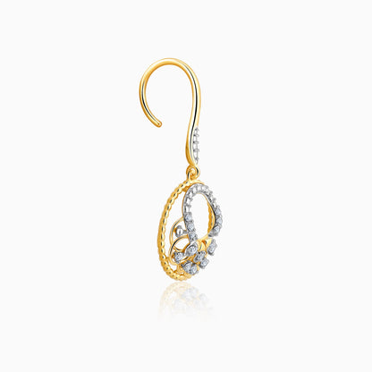 Gold Circle of Grace Diamond Earrings