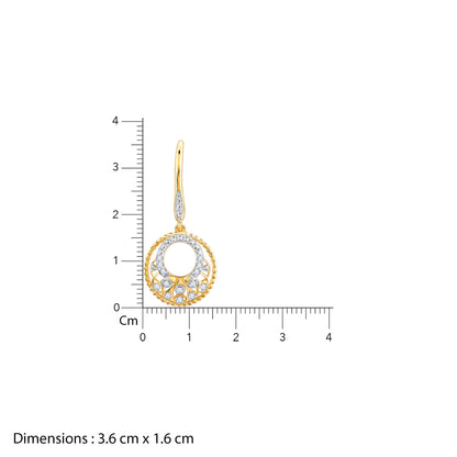 Gold Circle of Grace Diamond Earrings