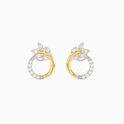 Gold Corsage Diamond Earrings