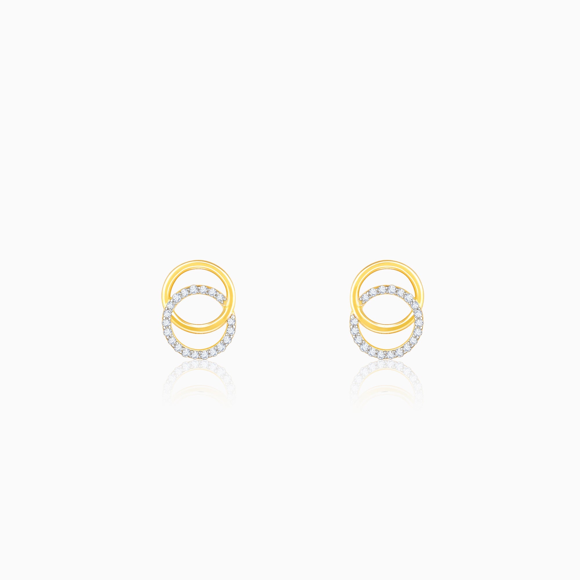 Gold Radiant Orbit Lab Grown Diamond Earrings
