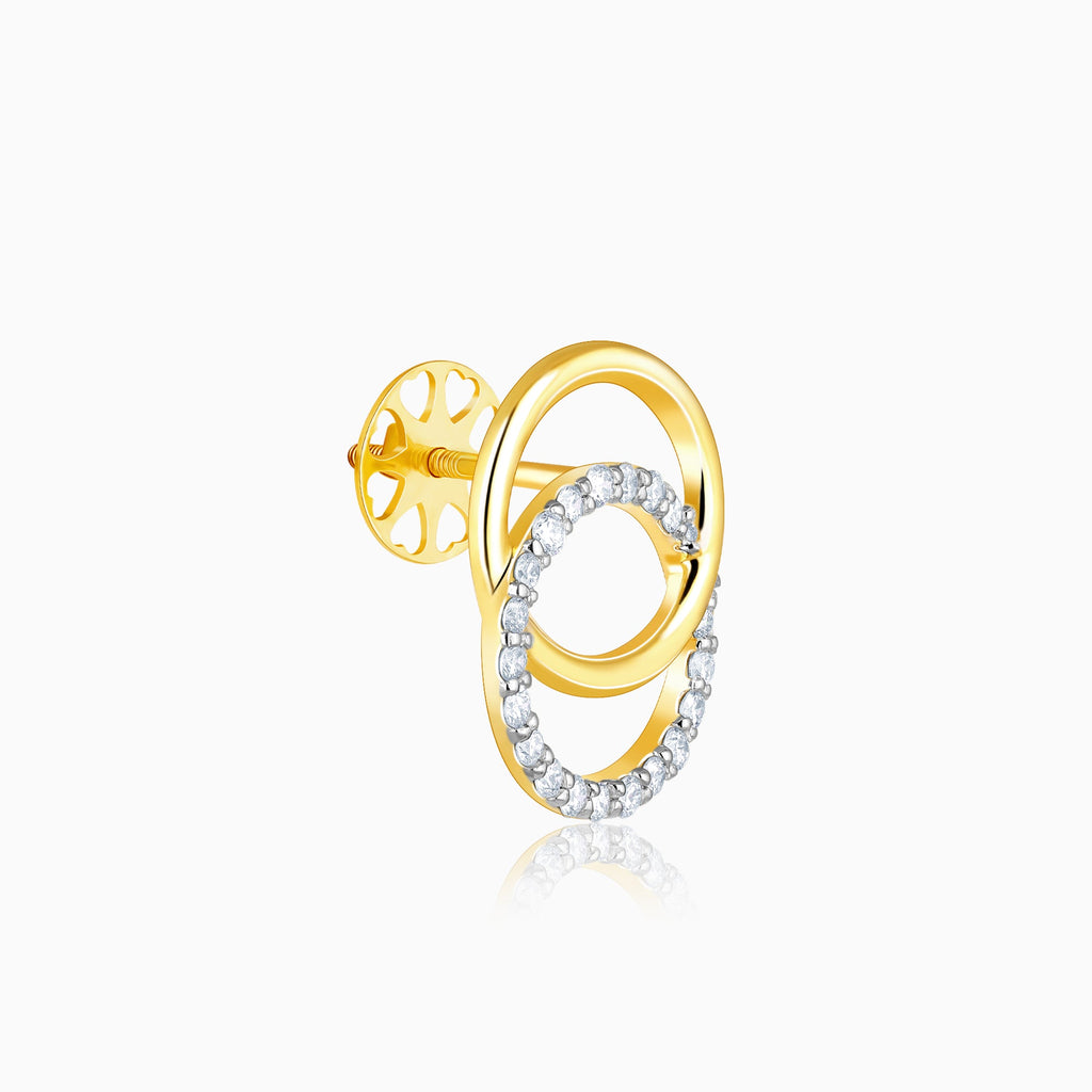 Gold Radiant Orbit Lab Grown Diamond Earrings
