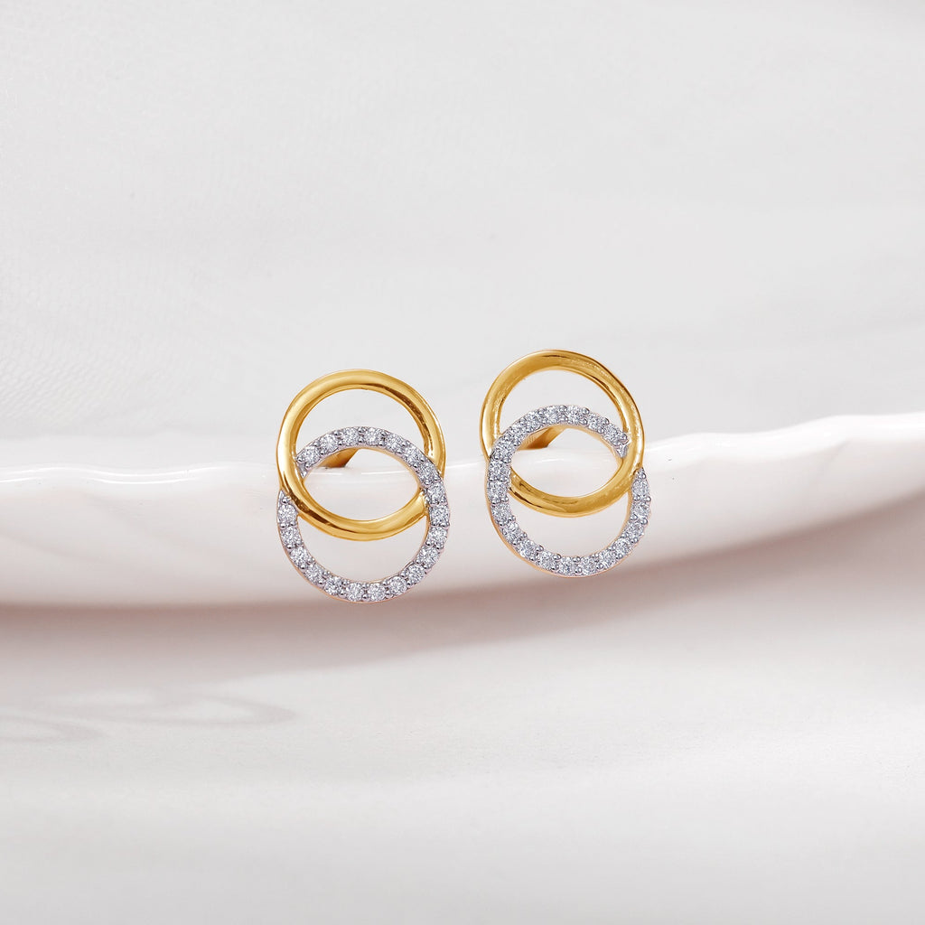 Gold Radiant Orbit Lab Grown Diamond Earrings