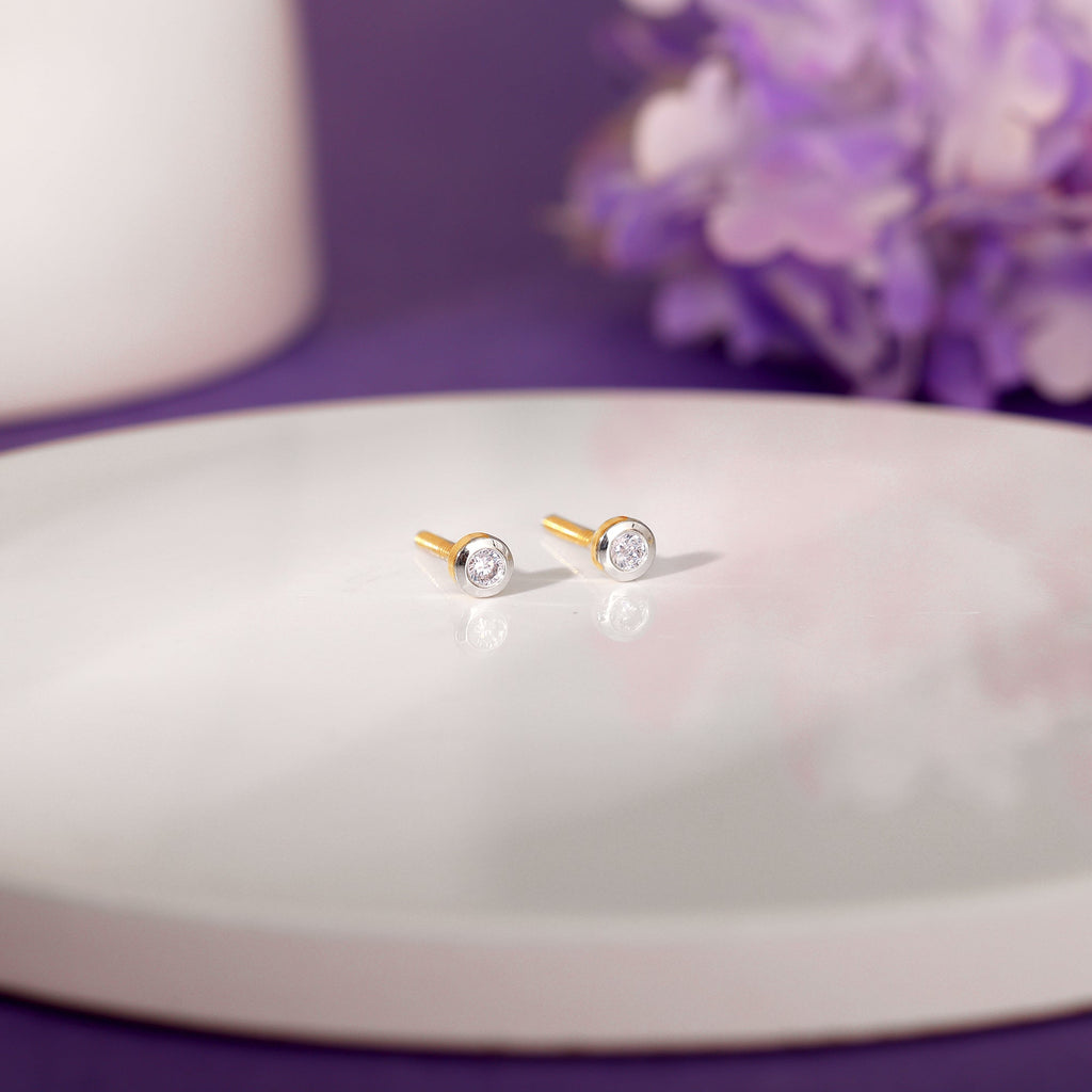 Gold Mimo Lab Grown Diamond Stud Earrings