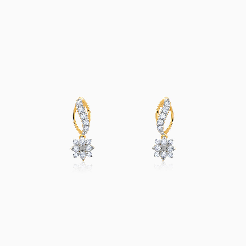 Gold Flora Flow Diamond Earrings