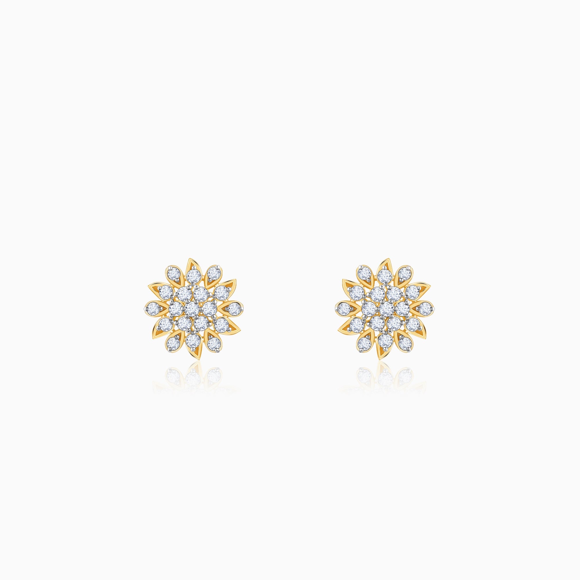 Gold Radiant Blossom Diamond Earrings