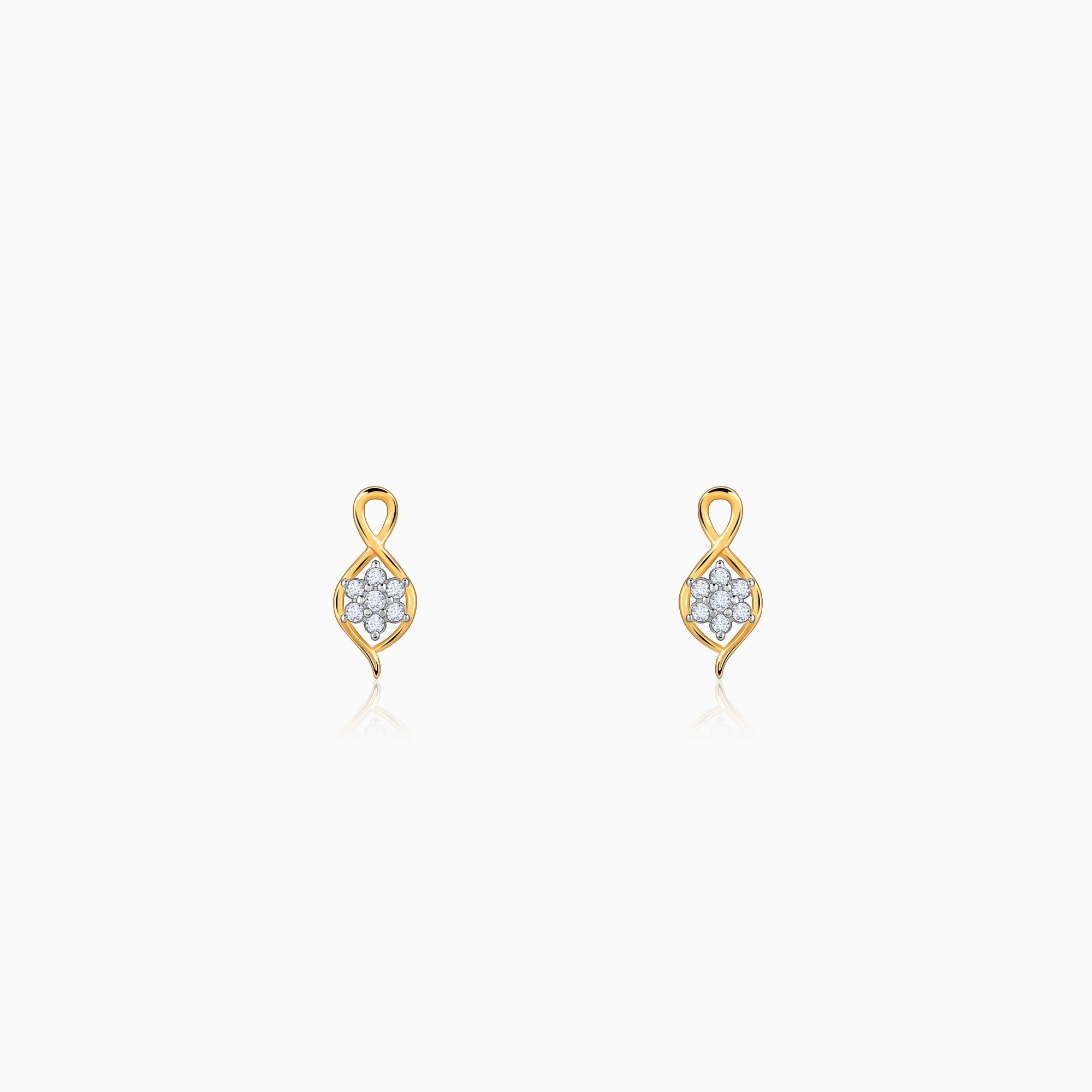 Gold Pure Flora Diamond Earrings