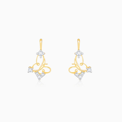 Gold Winsome Butterfly Diamond Earrings