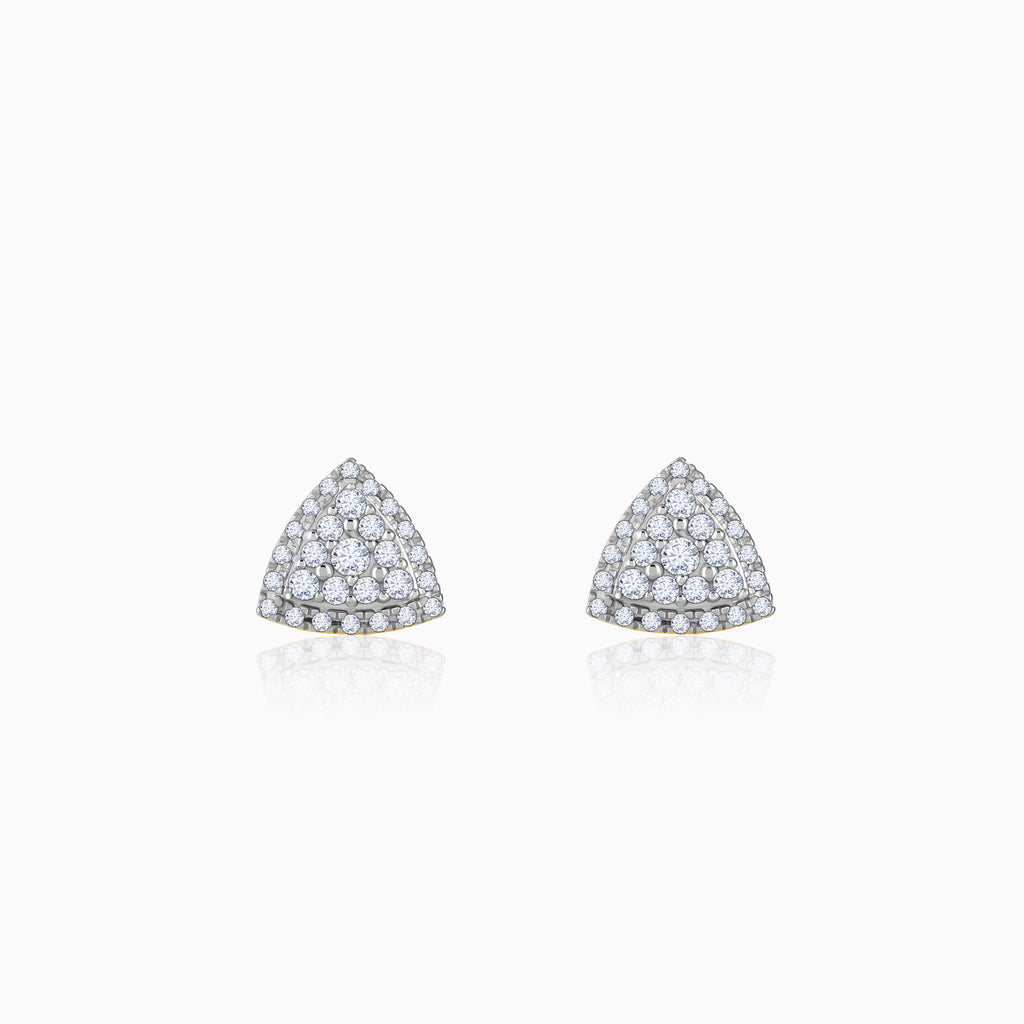 Gold Glitter Punch Diamond Earrings