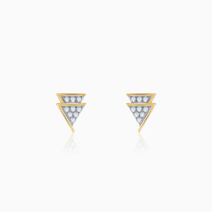 Gold Trilliant Diamond Earrings