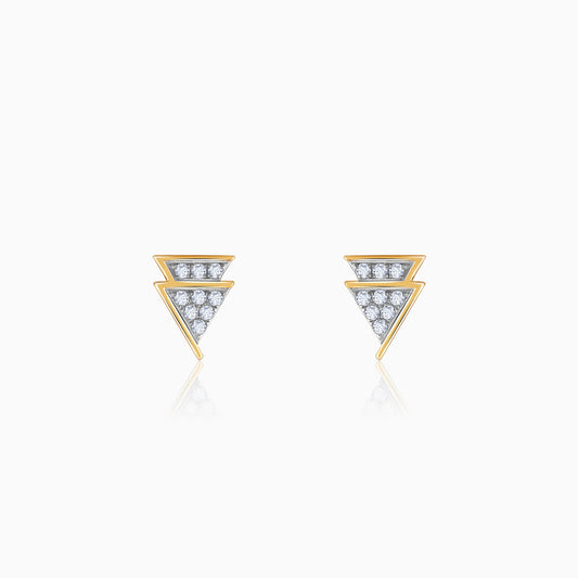Gold Trilliant Diamond Earrings