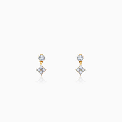 Gold Cubic Glow Diamond Earrings