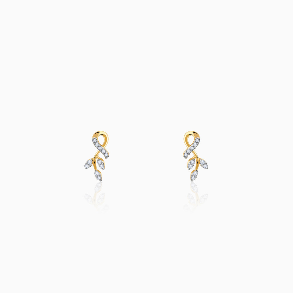 Gold Leafy Affair Diamond Earrings