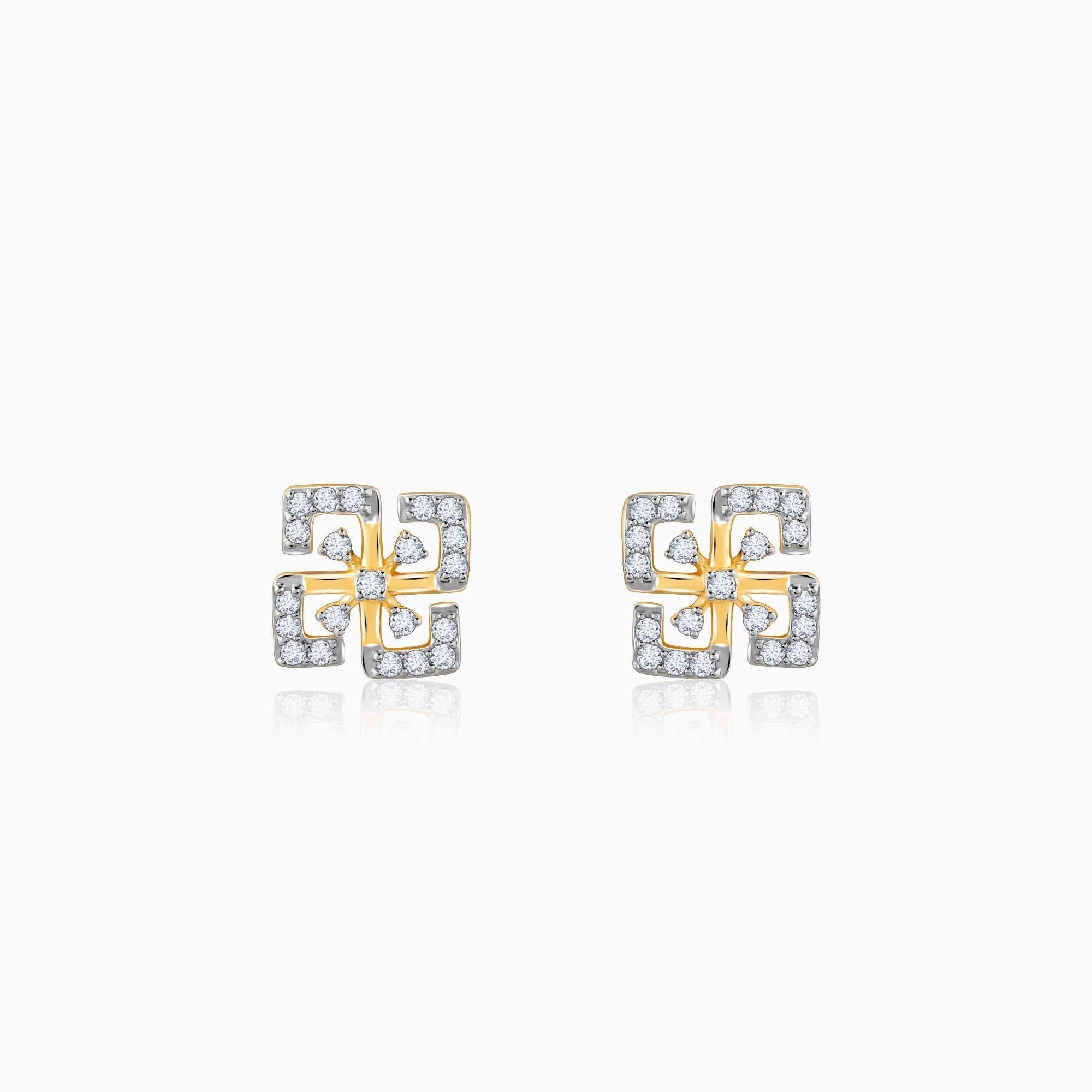 Gold Quadrado Diamond Earrings