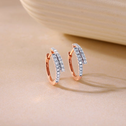 Rose Gold Timeless Charm Lab Grown Diamond Earrings