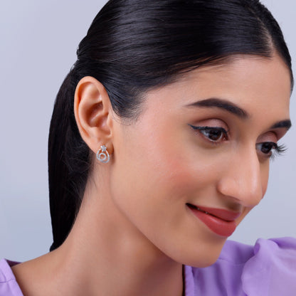 Rose Gold Twist of Grace Diamond Earrings