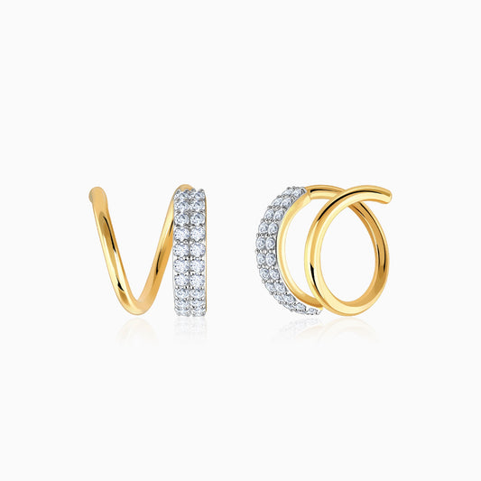 Gold Unis Solitaire Diamond Earrings