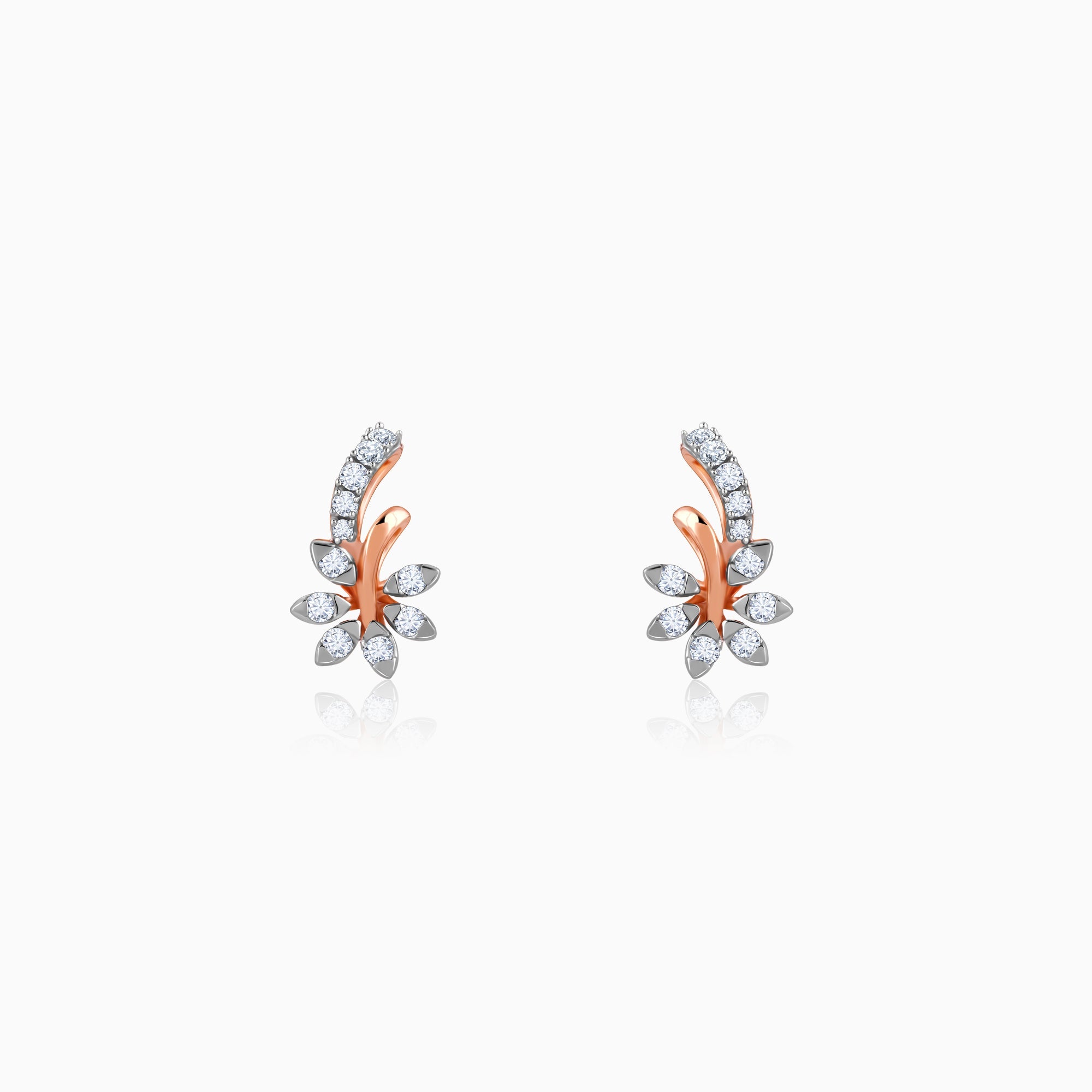 Gold Floral Grace Diamond Earrings