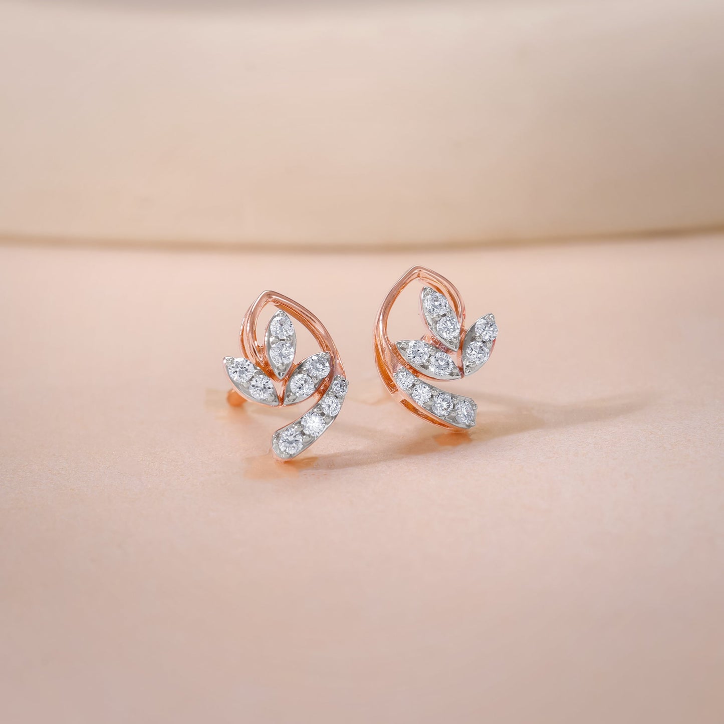Rose Gold Petalia Lab Grown Diamond Earrings