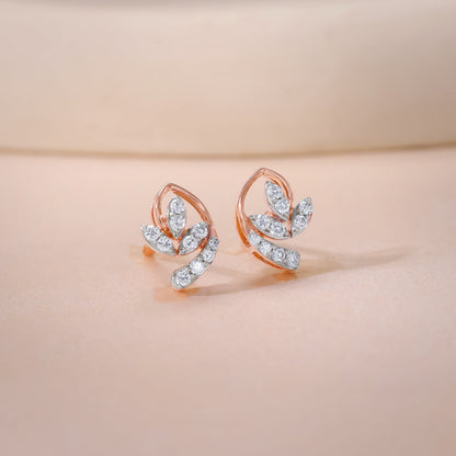 Rose Gold Petalia Lab Grown Diamond Earrings
