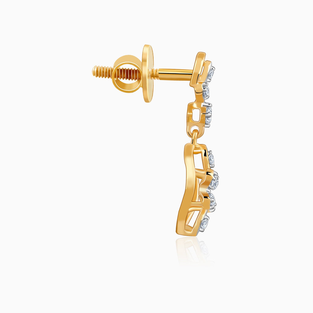 Gold Pretty Dangler Diamond Earrings