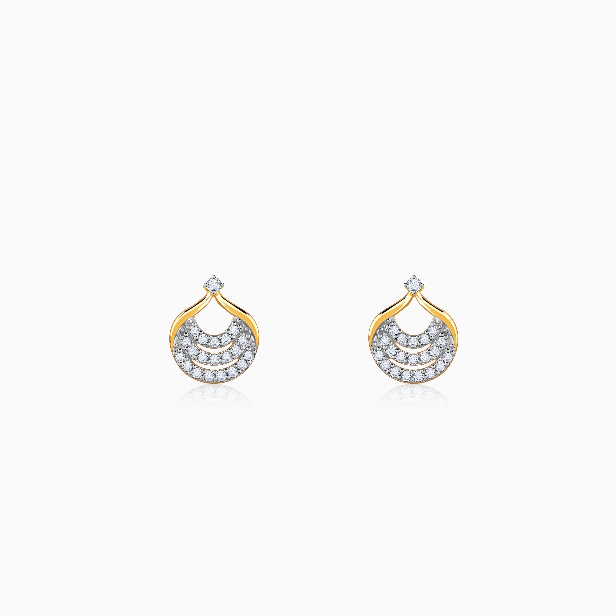 Gold Moonbeam Diamond Earrings
